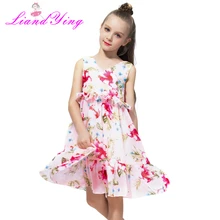 פרח בנות קיץ שמלת תינוק בגדים 2018 מותג Vestidos ילדים שמלות בנות תלבושות נסיכת ילדי המפלגה שמלת שיפון