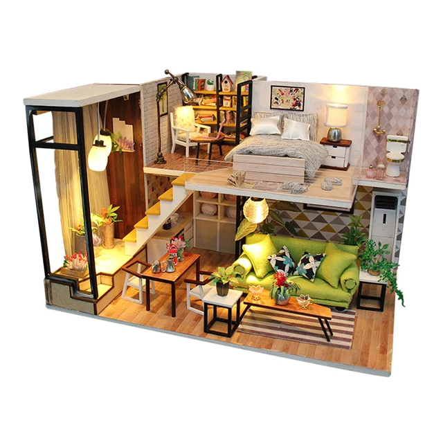 Miniature Modern Style House Model Dollhouse DIY Wooden