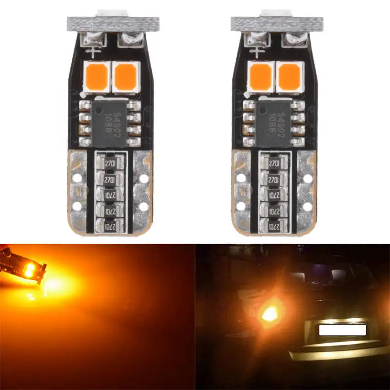 2x Canbus T10 оранжевый светодиодный автомобильный светильник Canbus W5W t10 Led 168 194 3030SMD белая дверь шаг номерного знака Лампы универсальные автомобили - Испускаемый цвет: Orange