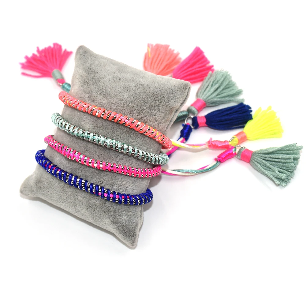 Time-limited Face Women Rope Chain Bohemia New Handcraft Bohemian Colorful Tassel Charms Bracelets Friendship Hand Chain