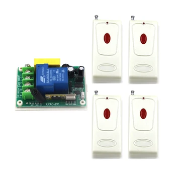 

RF Remote Control Switch AC 220V 30A Receiver +Long Range Transmitter 315MHZ/433MHZ Learning Code Momentary Toggle SKU: 5508