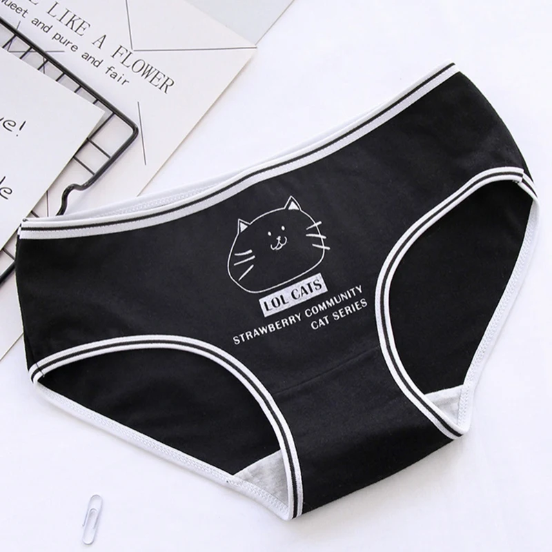 

Cat Printed Young Girl Briefs Summer Panties Cotton Panties Underwear Teenage Underpants