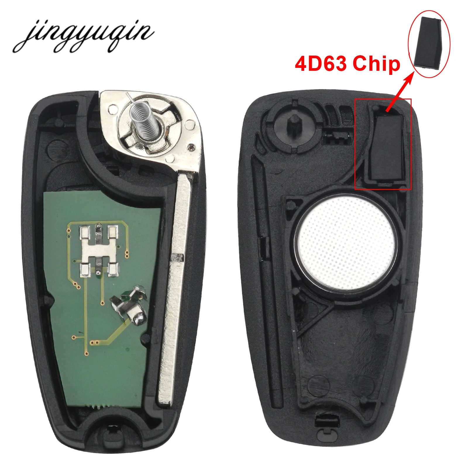 Jingyuqin 3 кнопки ID63 чип 433/315MHZ флип бесключевая запись Fob для Ford Focus Fiesta дистанционное управление ключом ASK сигнал HU101 Blade