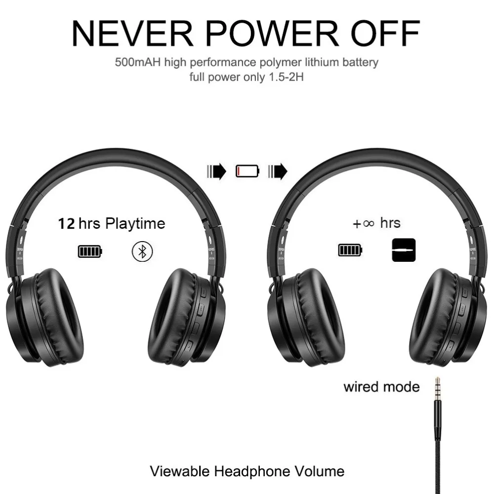 Беспроводные наушники B6 Bluetooth Hi Fi стерео Складная гарнитура со светодиодный