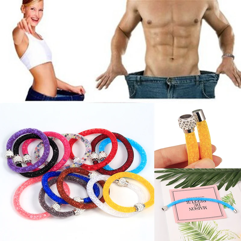 iMucci Magnetic Mesh Bracelet Bio Tube Bracelets Weight Loss Bracelet font b Slimming b font Healthy