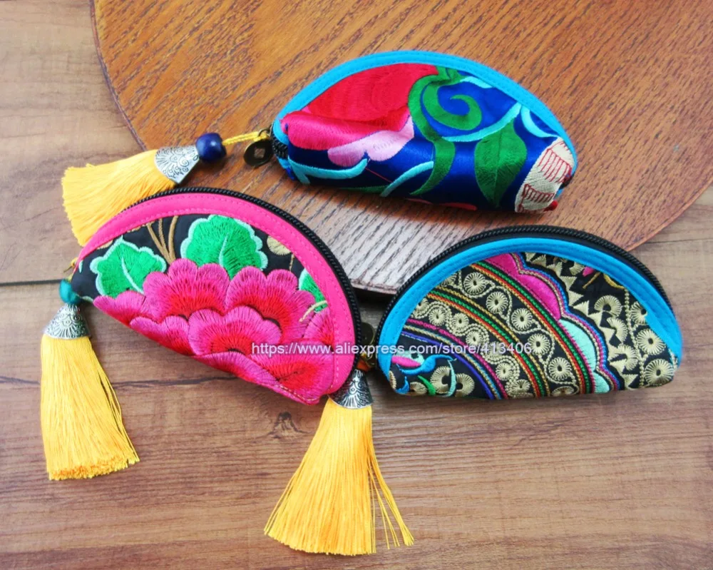 3 шт. косметичка винтажная hmong Thai индийская вышитая сумка модный клатч кошелек, бохо хиппи этнические сумки SYS-1027