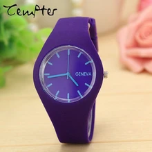 TEMPTER Silicone Rubber Jelly Gel Quartz Casual Quartz Watch Ladies’ Fashion WatchesFashion Sports Girl Wrist Relogio Feminino