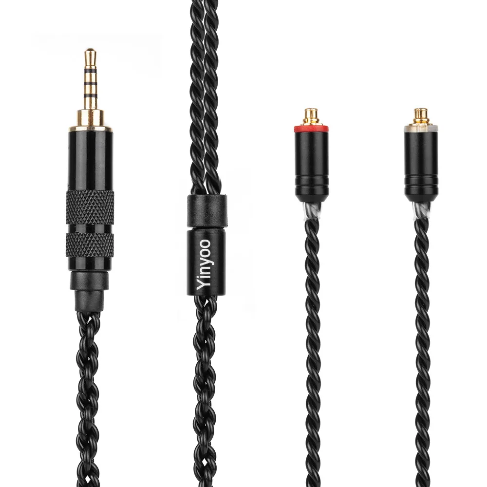 4 ядра 3 5 мм 2 MMCX кабель для Shure SE215 SE535 SE846 контактный ZS10 ZST ZAR ES4 ZS6 наушники с черным