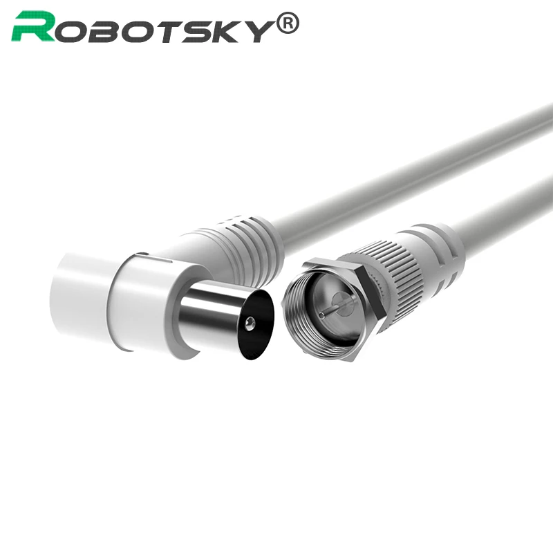 

90 Degree TV Satellite Antenna Cable Male To Male Four-Layer Shielded RF Radio Frequency Cable For HDTV TV BOX