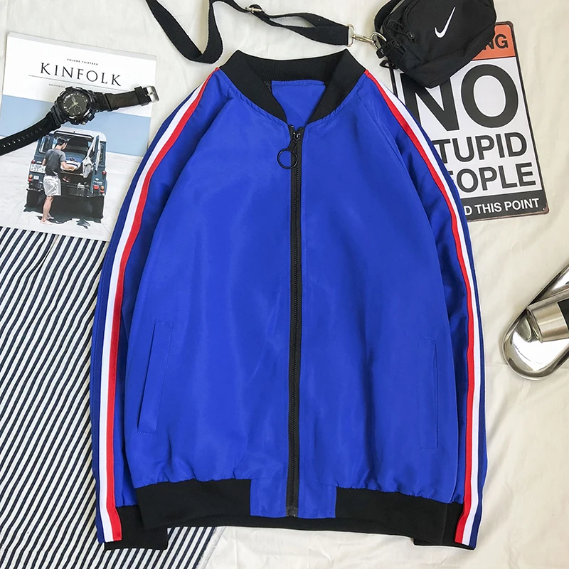 Jacket Men's Street Casual Jacket Large Size S-5XL Fashion Simple Sleeve Ribbon Decoration Thin Men's Baseball Collar Jacket