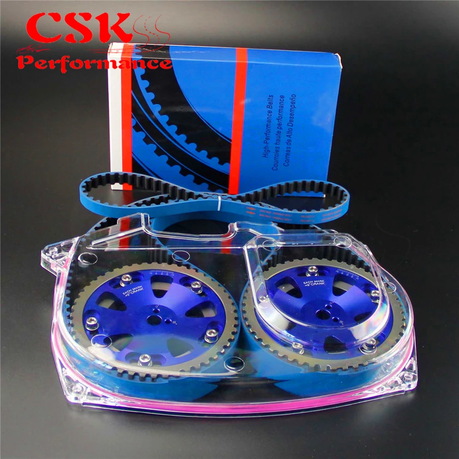 Timing Belt w/Balance + Cam Gear+ Clear Cam Cover Fits For Lancer EVO 9