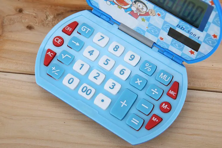 Прямая, мини-калькулятор с героями мультфильмов, корейский стиль, hello kitty/Doraemon, солнечный складной калькулятор, Детские канцелярские принадлежности, подарок