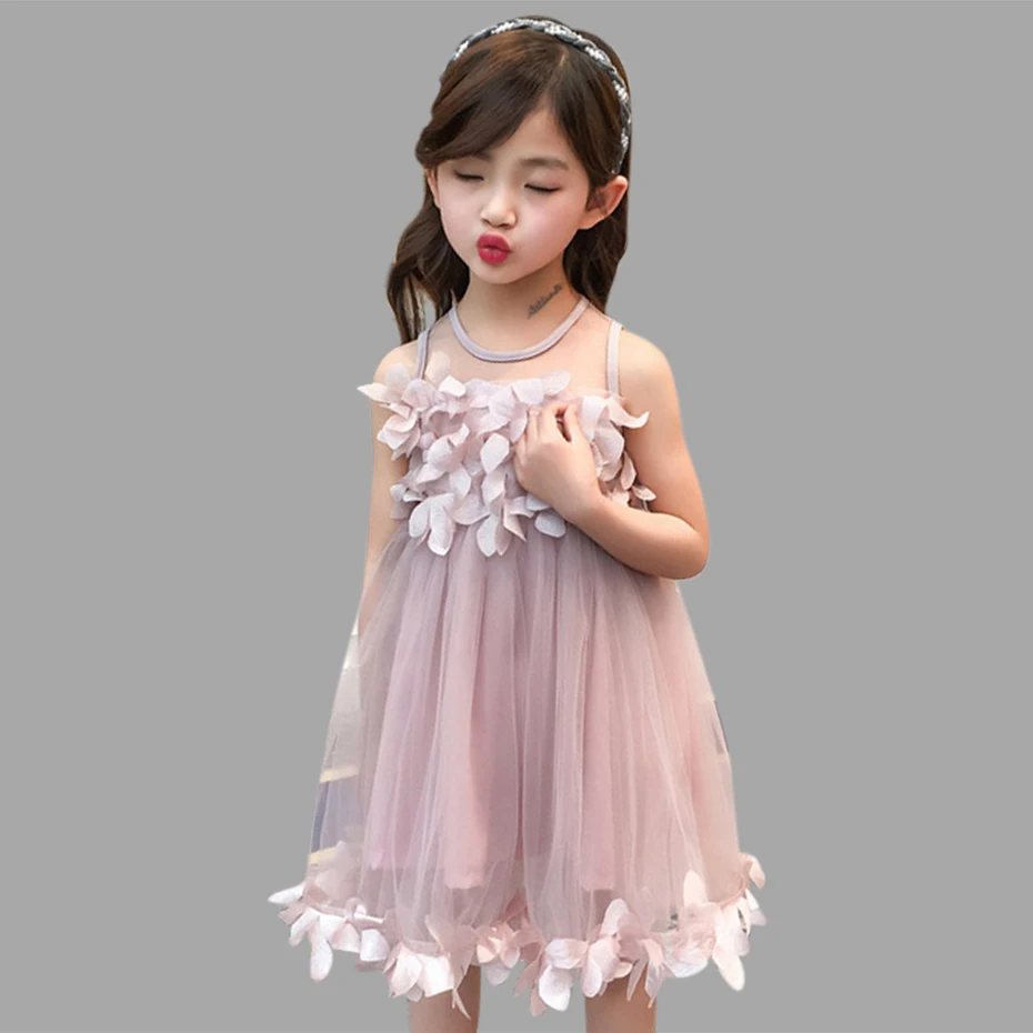 Платье принцессы для девочек платье с цветочным рисунком для девочек, 2019 г. детское праздничное платье летняя сетчатая Одежда для девочек