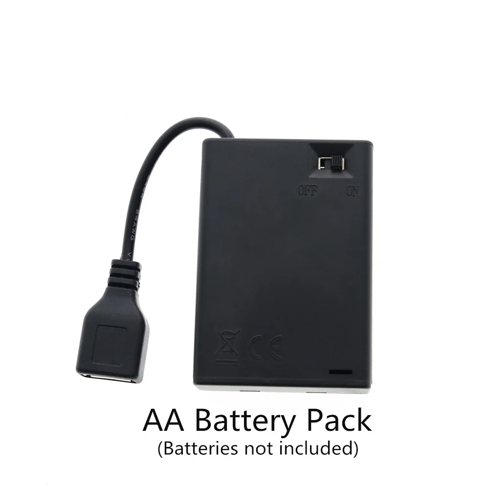 Lighttailing белый/черный USB концентратор с 7 портами Usb и батарейный блок для блока набор игрушек светодио дный свет комплект - Цвет: AA Battery Box