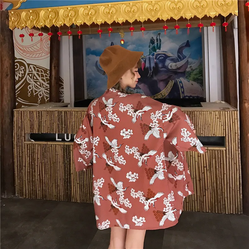 Традиционное японское кимоно yukata женское японское короткое платье свободная одежда kimomo японский кардиган кимоно Японские Женские haori