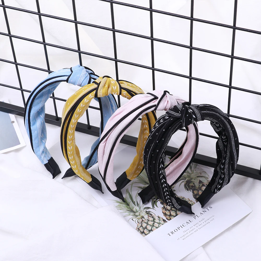 

Women Fashion Sweet Bow knot Hairband Cross Knot Wide Headband Ladies Girls Hair Hoop Bohemia Headdress Hair Accessories