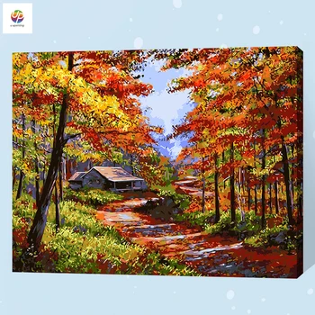 

Autumn Tree View Frameless Digital Painting By Number Acrylic Paint Abstract Modern Wall Art Canvas Painting For Home Deco Deal