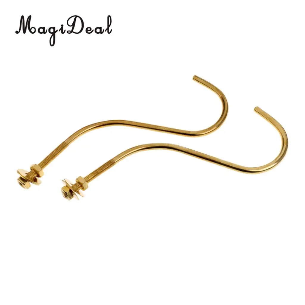 MagiDeal 2 Pieces Brass Billiards Snooker Pool Table Edge Hook Cue Racks Cue Holder