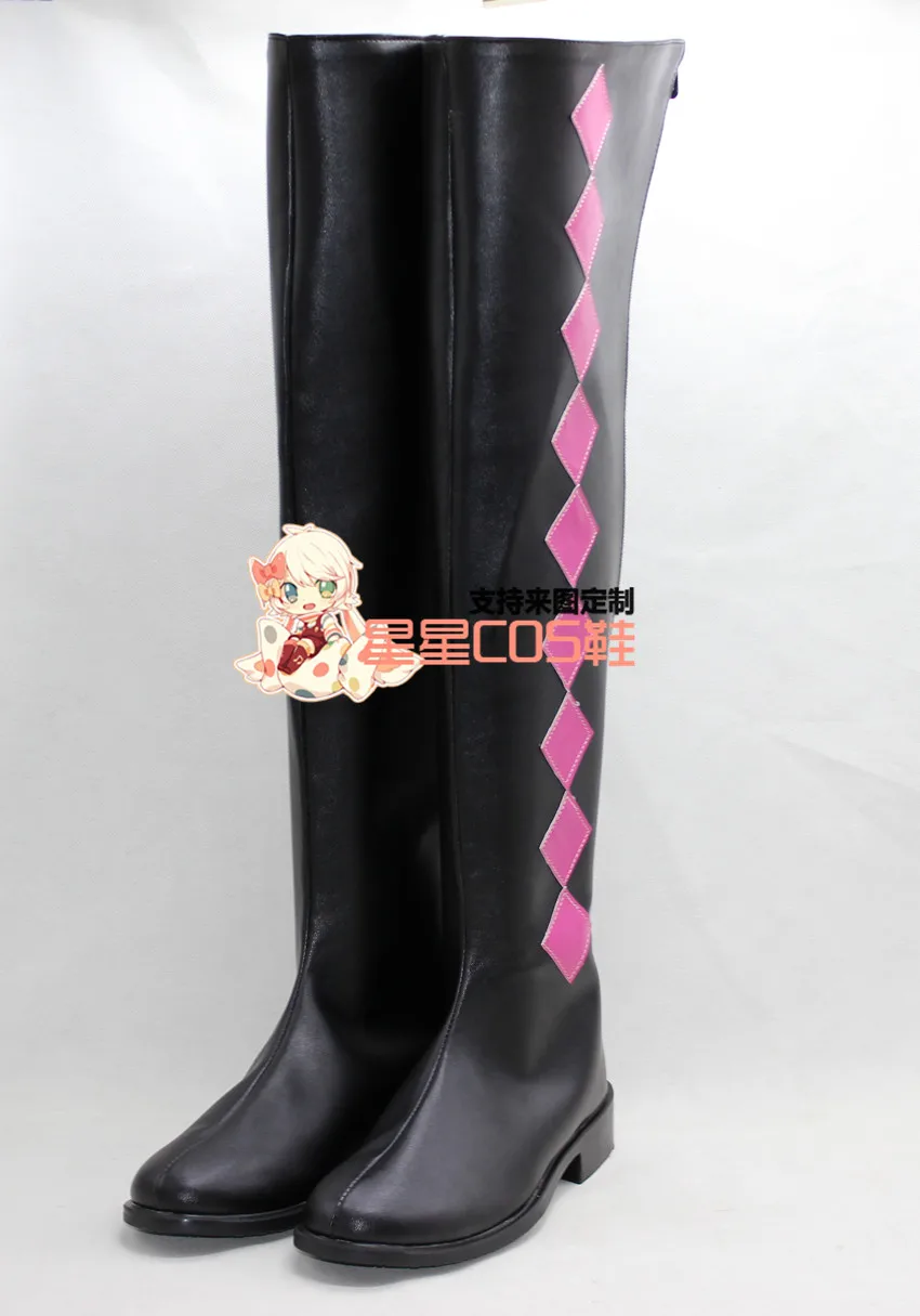 Puella Magi Madoka Magica Akemi Homura Black Pink Cosplay Shoes Boots X002 photo