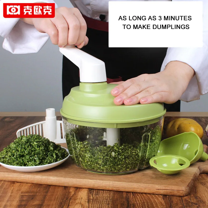 

KOK Manual Food Processor 3 Blades For Meat Vegetable Grinders Egg Separator Multifunctional Blender Mixer Food Grinder Chopper