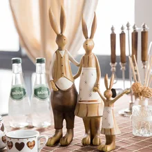 Статуэтки кролика из смолы, винтажная статуя кроликов, Свадебный домашний декор, ремесла, украшения для комнаты, фигурки животных из смолы
