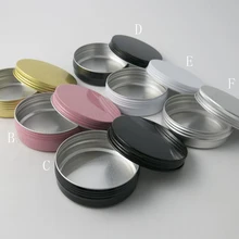 50x100 г алюминиевая банка, металлическая банка для крема, порошка, геля, 3,33 унций, косметические бутылки, 100 мл, алюминиевый контейнер