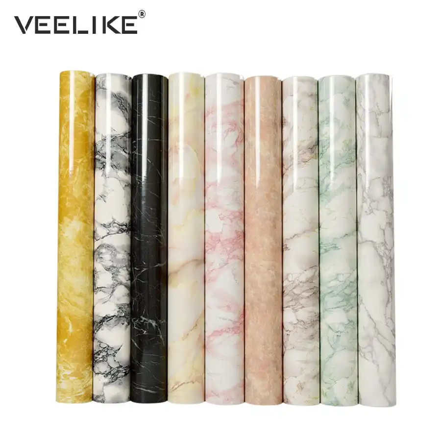 Waterproof Pvc Vinyl Shelf Liner Marble Contact Paper For Kitchen