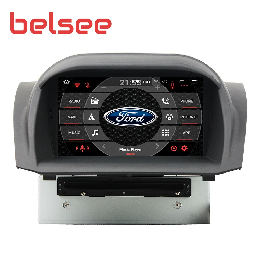 Belsee Android 9,0 Автомагнитола gps-навигация, dvd-плеер 4 Гб 64 Гб 8 ядерный для Ford Fiesta 2013