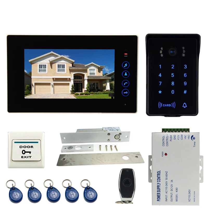 Special Offers JEX 7 inch LCD Video Door Phone Intercom system Kit 1 Monitor + 700TVL Waterproof Password Keypad RFID Camera 1V1 Special Offers JEX 7 inch LCD Video Door Phone Intercom system Kit 1 Monitor + 700TVL Waterproof Password Keypad RFID Camera 1V1