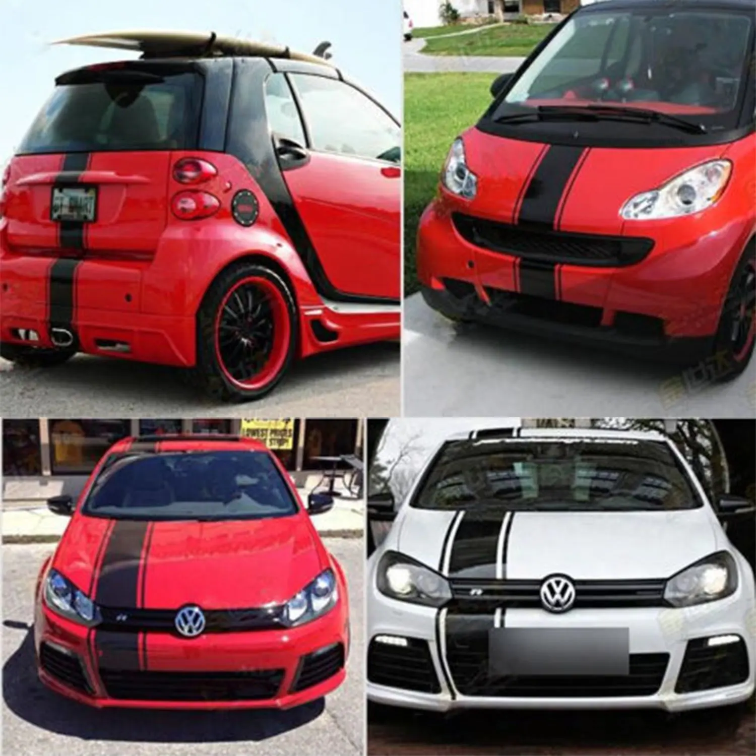  4Pcs/Pack WRC Decorative Stickers Racing Stripe Decal Sticker for Car Decoration Hood Roof Trunk Sk