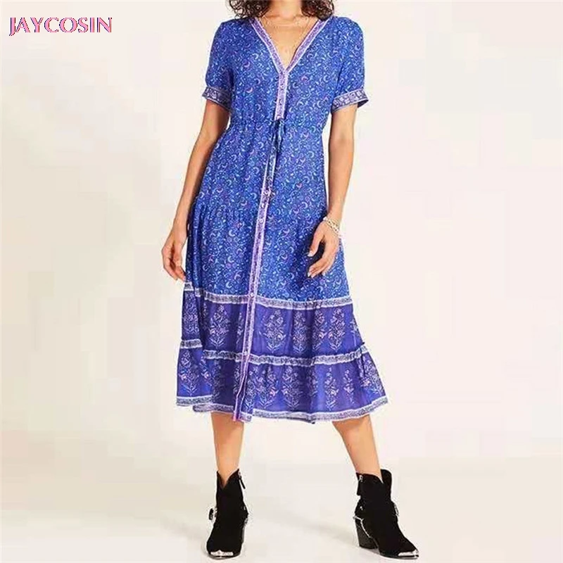 JAYCOSIN Лето 2019 женское праздничное платье бохо длинное вечернее очаровательное