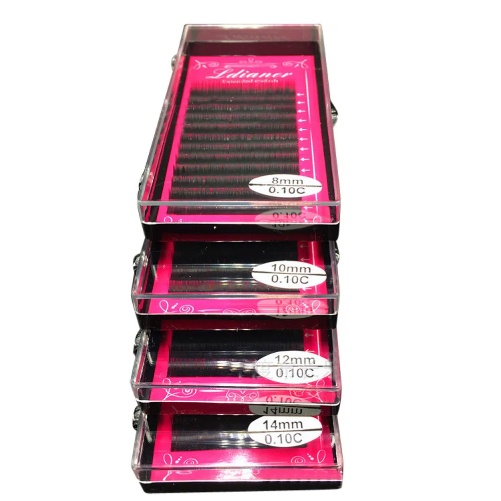 Черные ресницы для наращивания OutTop Mink набор ресниц Pro Curl B C D индивидуальные D14 мм