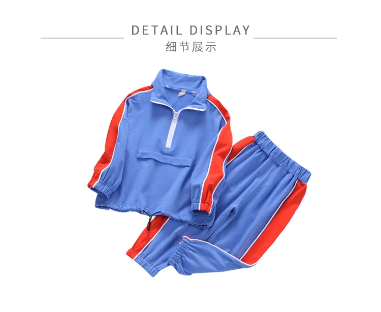 طفلة دعوى جديد الكورية النسخة الأطفال فضفاض طوق الأزياء الصحية خزانة الملون تسعة المائة السراويل اثنين قطعة دعوى