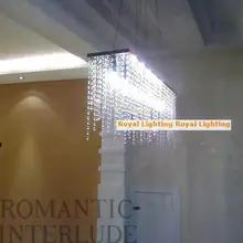 Cocina rectángulo iluminación Cristalina Moderna de lujo K9 de cristal colgante de Luz para comedor bar Cafe Plaza centro comercial Llevó la lámpara Colgante
