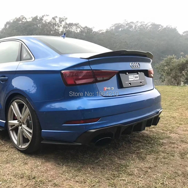 Для Audi A3 4 двери углеродное волокно задний спойлер на крыше задний багажник для губ крыло автомобиля аксессуары