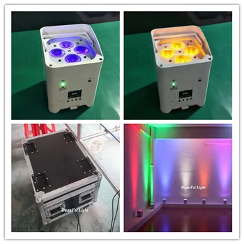 

10pcs/lot with case led uplights battery power par 4x18w 6in1 rgbwauv mini led slim par wireless control