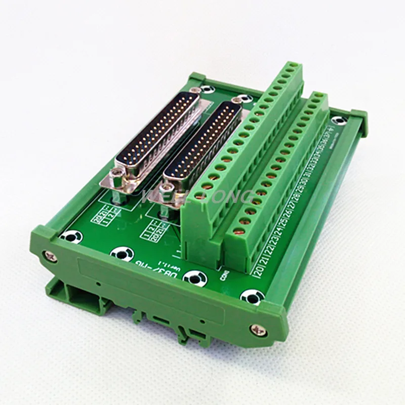 D-SUB DB37 DIN Rail Mount Interface Module, Double Male Header Breakout Board, Terminal Block, Connector. D-SUB DB37 DIN Rail Mount Interface Module, Double Male Header Breakout Board, Terminal Block, Connector.