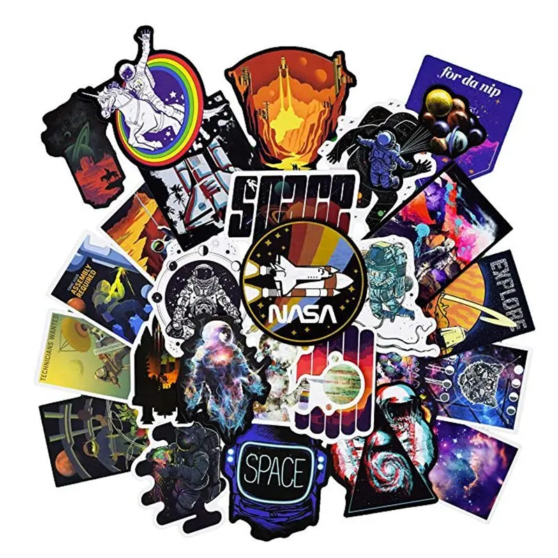 

100Pcs SPACE EXPLORER STICKERS Vinyl Decals for Laptop Macbook Trackpads Keyboards Waterproof Vinyl Stickers Graffiti Sticker