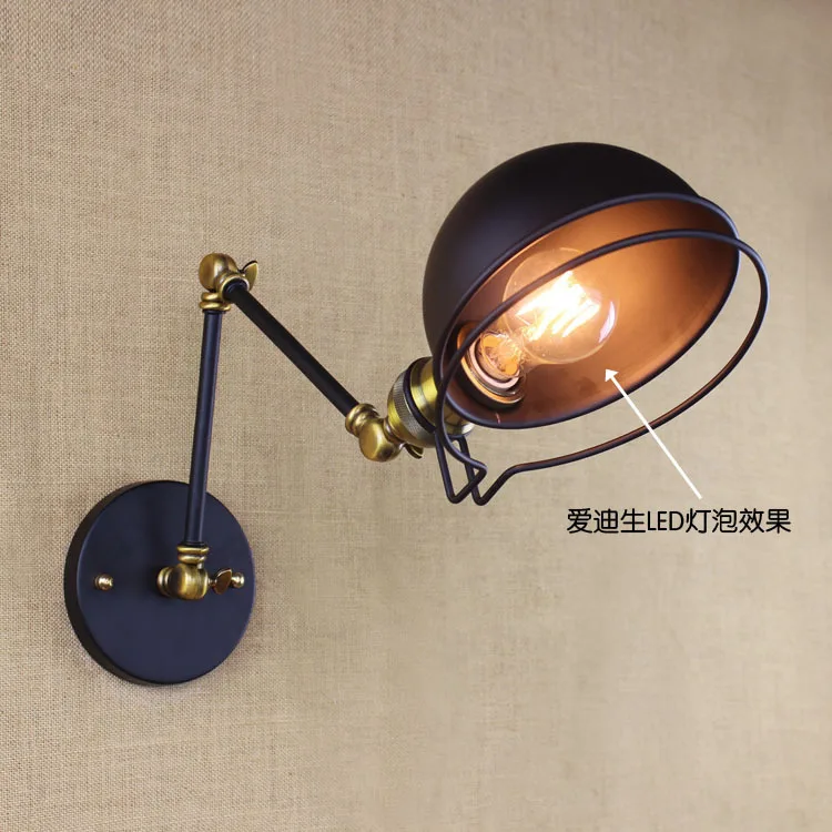

Edison Vintage Iron Wall Light Cafe Aisle Hall Lamp Adust Machine Arm Loft Bar