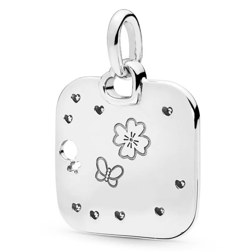 

New 925 Sterling Silver Charm Female Empowerment Motto With Butterfly Pendant Beads Fit Pandora Bracelet Bangle Diy Jewelry