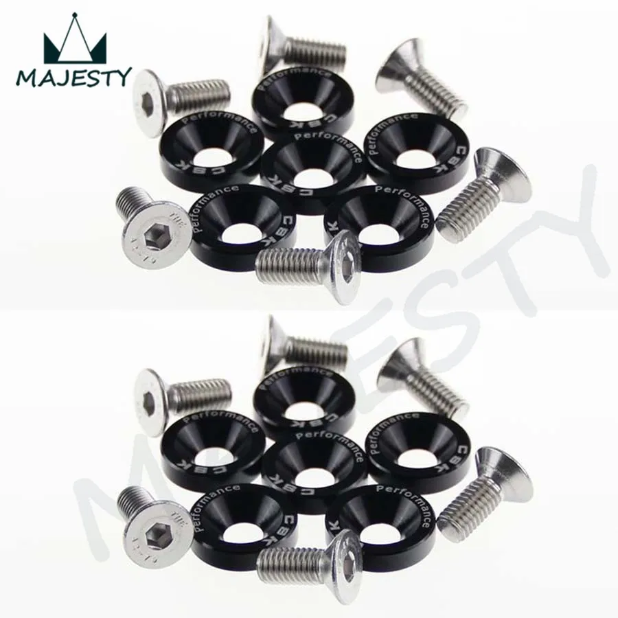 Details about   3 Piece Kit M8 Thread Anodized Aluminum Fender Washers Bolts Screws Engine Bay 