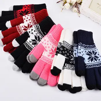 

Thefound New Cute Men Women Boy Girls Full Finger Knit Mittens Winter Warm Fashion Gloves