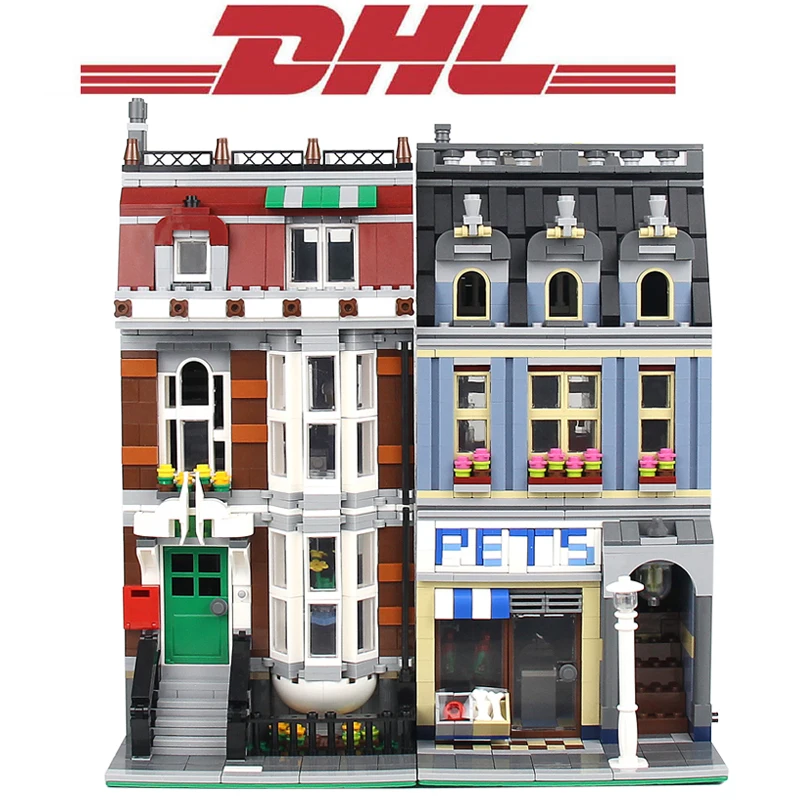 

2018 New 2108Pcs City Figures Street Pet Shop Model Building Kits Blocks Bricks Toys For Children Gift Set Compatible With 10218
