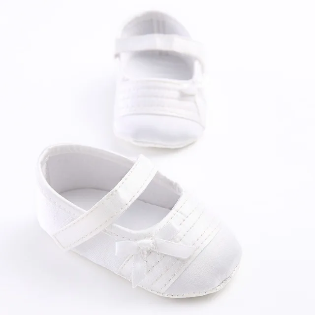 Sweet Infant Baby Princess Shoes Bow Pure White Toddler Kids Girls Soft Soled First Walkers