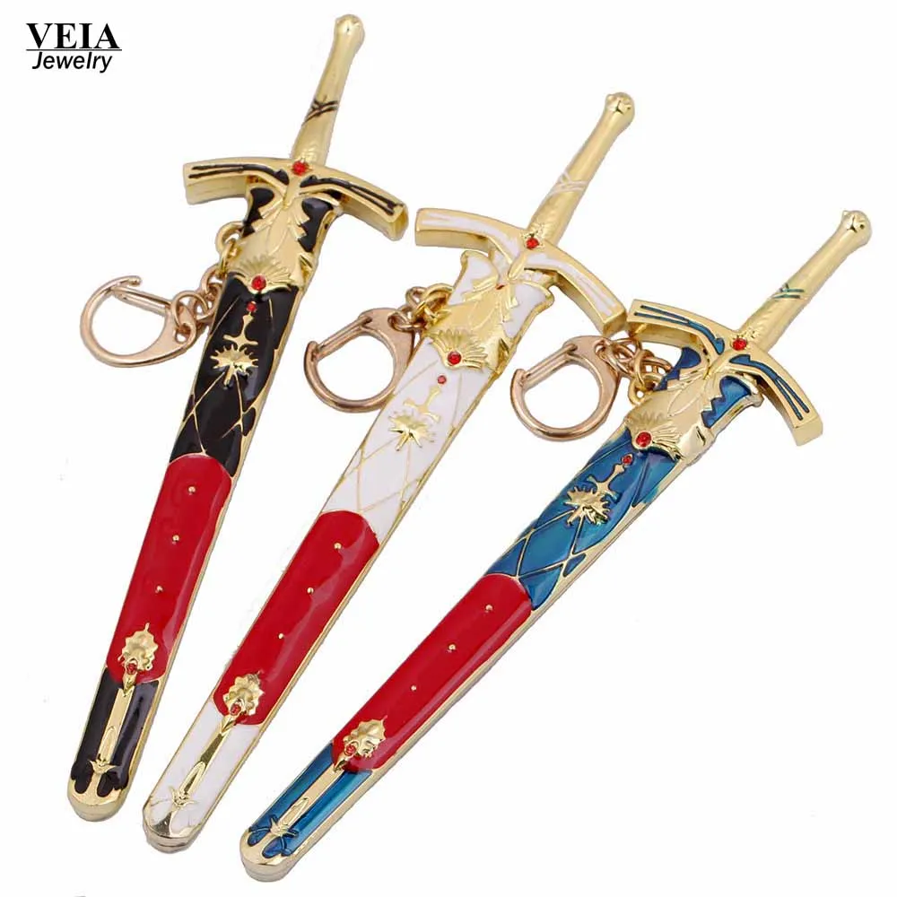 VEIA Jewelry Anime Destiny Knife Weapon Keychain Pledge Victory Sword Model 3Colors Keyrings