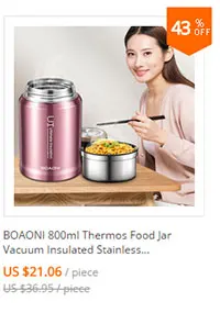 BOAONI, 750 мл, термоконтейнер для еды, герметичный, из нержавеющей стали, Bento box, детский контейнер для супа, портативный, для пикника, школьная коробка для еды