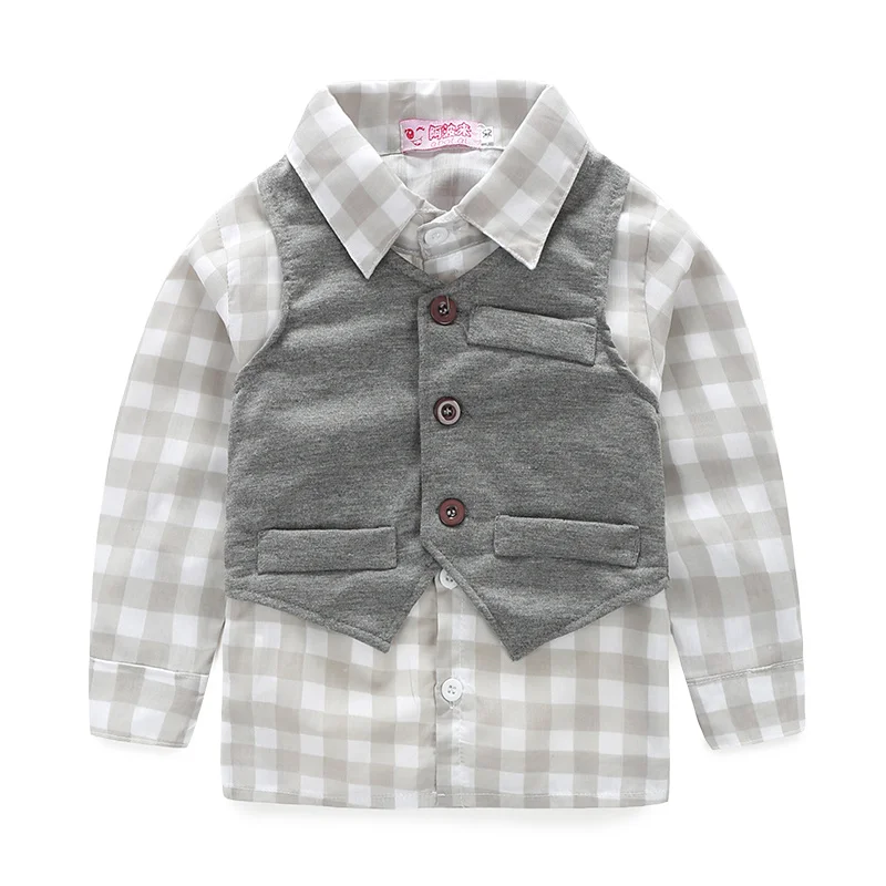 3 шт./компл.) Одежда для маленьких мальчиков Одежда для новорожденных джентльменов рубашка+ жилет+ штаны комплект одежды для маленьких мальчиков
