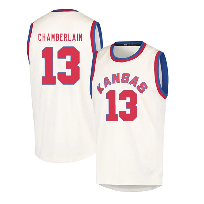 

0 Frank MASON III 4 Devonte Graham 13 Wilt Chamberlain Kansas Jayhawks KU basketball jersey Embroidery Stitched any number and