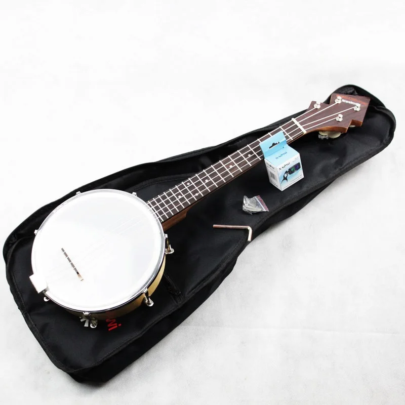 

Sidekick Tenor Size Banjo Ukulele W/Gig Bag Tuner Tuning Screwdriver Plain White