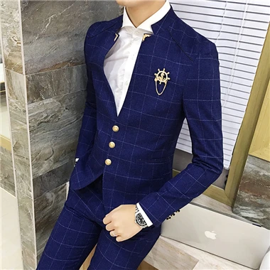 Мода высокого класса Для мужчин пиджаки пальто классический Бизнес свадебные Женихи платье мужской костюм куртки тонкий и элегантный куртка для мужчин - Цвет: Navy Blue Jacket
